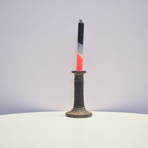 Brown Earthenware Candlestick