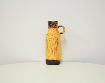 yellow & brown vintage fatlava vase jug