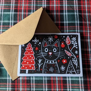 Schwarze Katze folk art