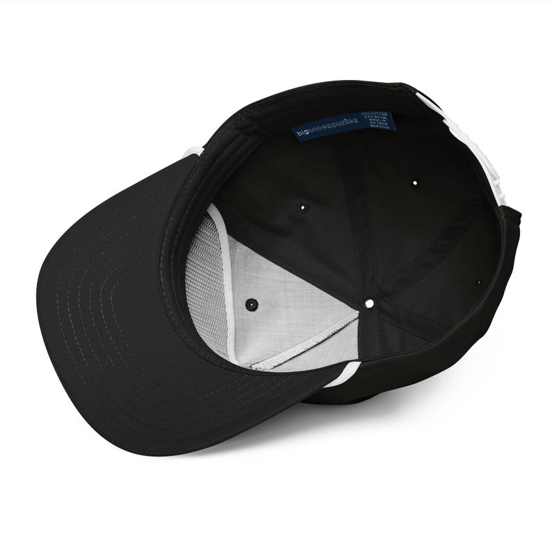 Black and White Rope Hat with Supply & Demand University 3D White Embroidery, Bitcoin Crypto Hat