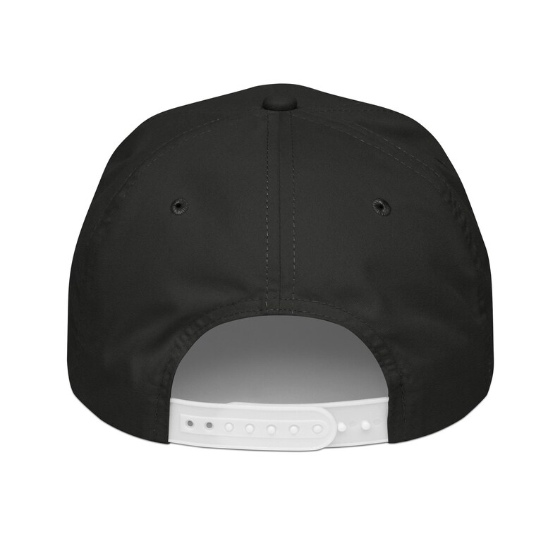 Black and White Rope Hat with Supply & Demand University 3D White Embroidery, Bitcoin Crypto Hat