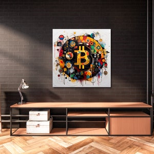 Bitcoin Canvas, Abstrakt Bitcoin Art