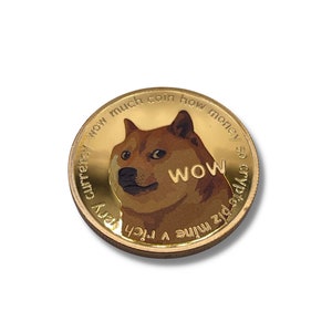 Dogecoin Gold Coin - Collectible Physical Crypto Token, Shiny Commemorative Display Piece, Unique Gift for Cryptocurrency Enthusiasts