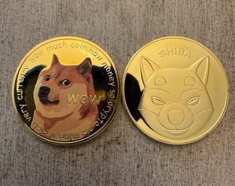 Dogecoin & Shiba Inu Cryptocurrency Collectors Coins - Limited Edition Crypto Token Souvenir Gift
