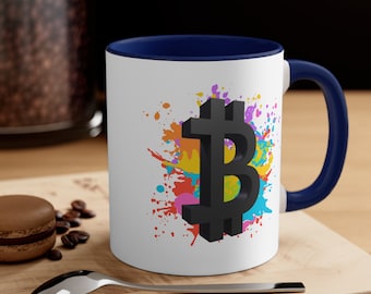 Bitcoin Logo Mug - Unique Crypto Coffee Cup, Perfect for Blockchain Enthusiasts, Ideal Tech Gift 11oz