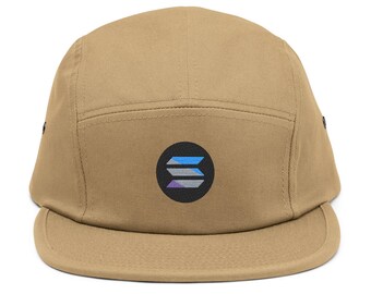 Solana 5 Panel Cap - Retro Embroidered Hat, Casual Outdoor Gear, Perfect Gift for Cryptocurrency Fans