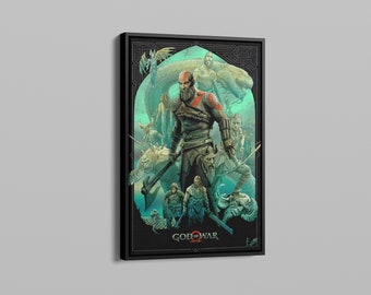 God of War Poster,Game Art,Gaming Print, Minimalist Poster, Video Game Art, Computer Game Art, Kratos poster,Poster My Wall,Game Lover Gift.