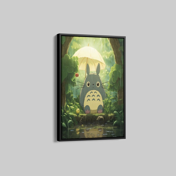 Totoro Canvas, My Neighbor Totoro Poster, Japanese Anime Canvas, Studio Ghibli Poster, My Neighbor Totoro Print, Anime Fan Gift,Wall Decor.