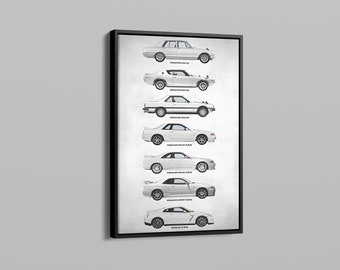 Nissan Skyline Gtr Evolution Poster,Minimalist Poster,Aestetic Poster,Jdm Car Poster,Skyline GT-R Generations Poster,Car Lover Gift.