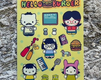 bob's burgers hello kitty sticker sheet