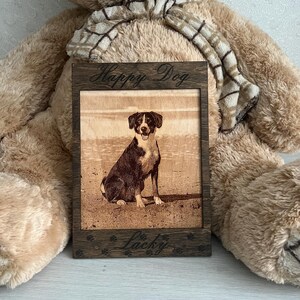 Cadre photo personnalisé pour animaux de compagnie avec nom gravé – Cadeau souvenir personnalisé pour chien ou chat