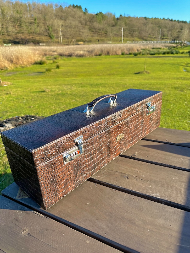 Leather Rummikub Set Handcrafted Luxury Leather Bag With Secure Lock