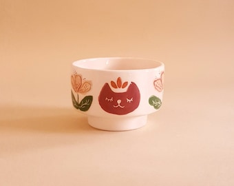 Handmade Ceramic Cat Cream Ice-cream Cup