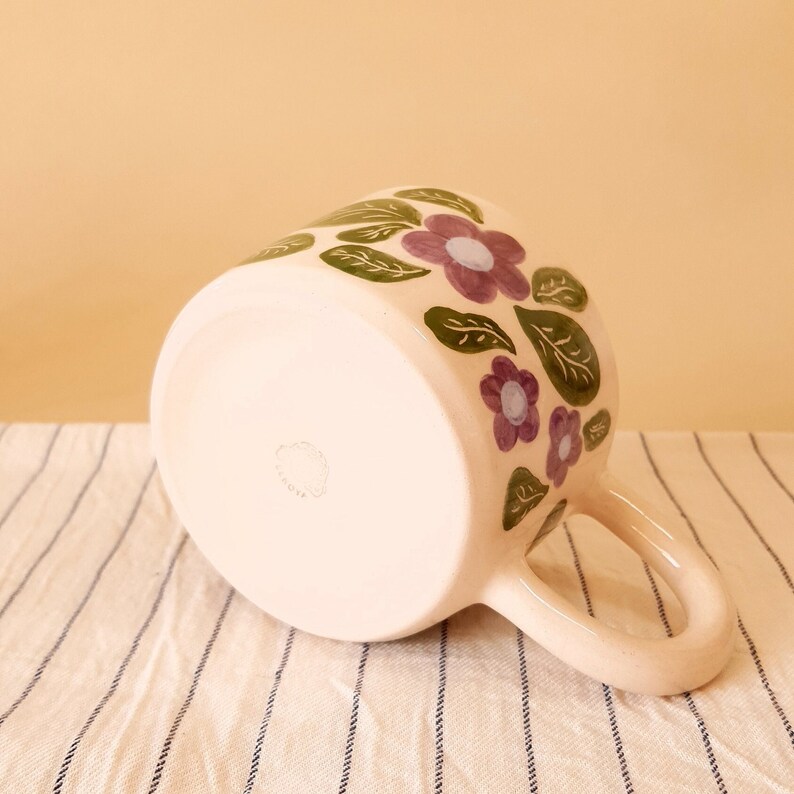 Handgemachte Kaffeetasse, handgemachte Keramik, Gänseblümchen-Muster-Tasse, handgemachte Teetasse Bild 6