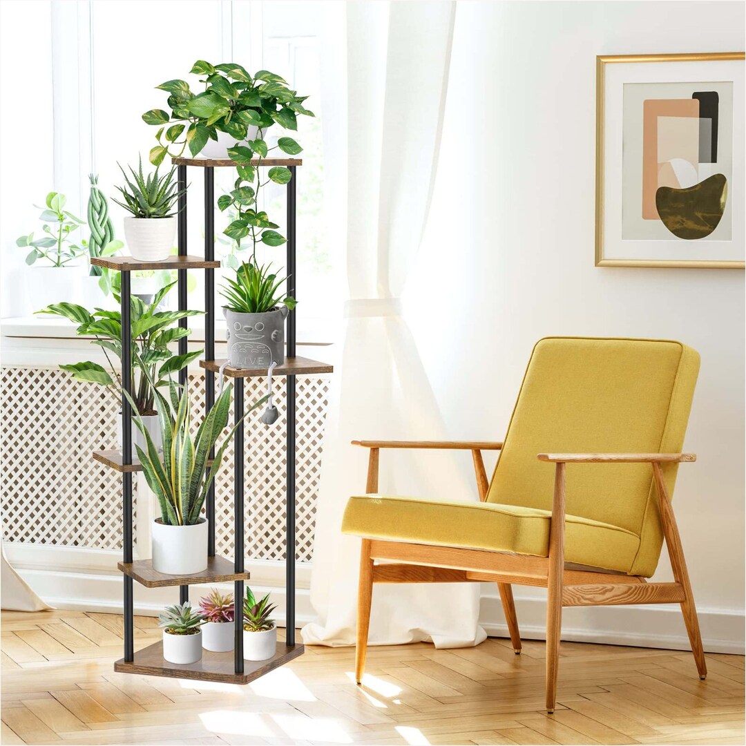 6 Tier Tall Corner Plant Stands Indoor 45inch Large Metal Etsy