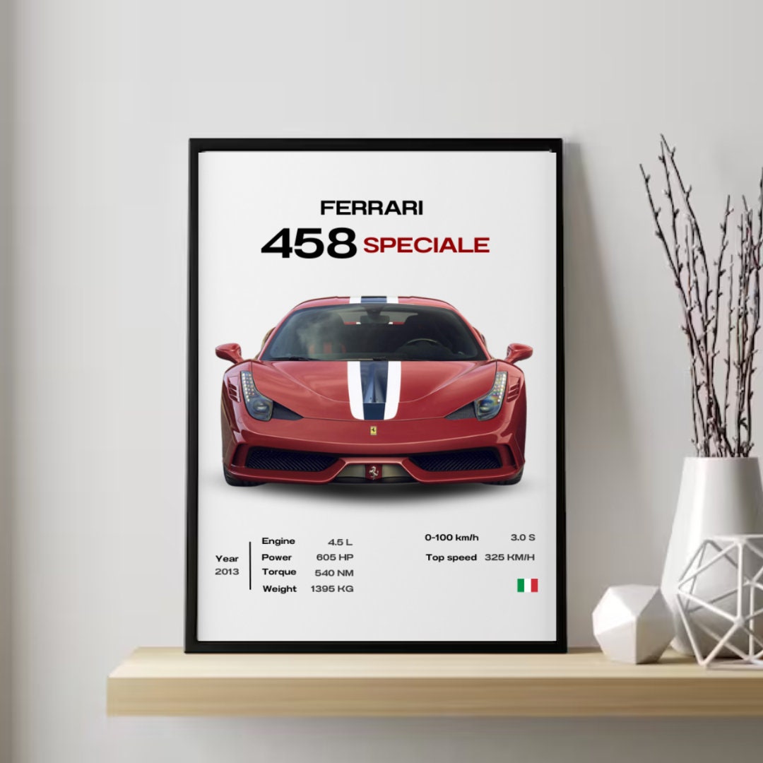 Ferrari 458 Speciale Poster - Etsy