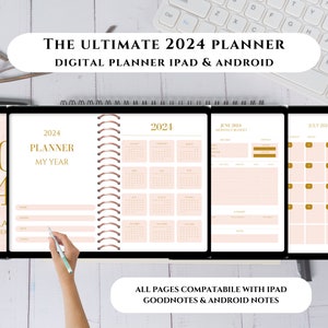 Ultimativer digitaler Monatsplaner 2024, datierter digitaler Planer für iPad Tagesplanung in Goodnotes, Monatsplaner, Budget, Organisieren