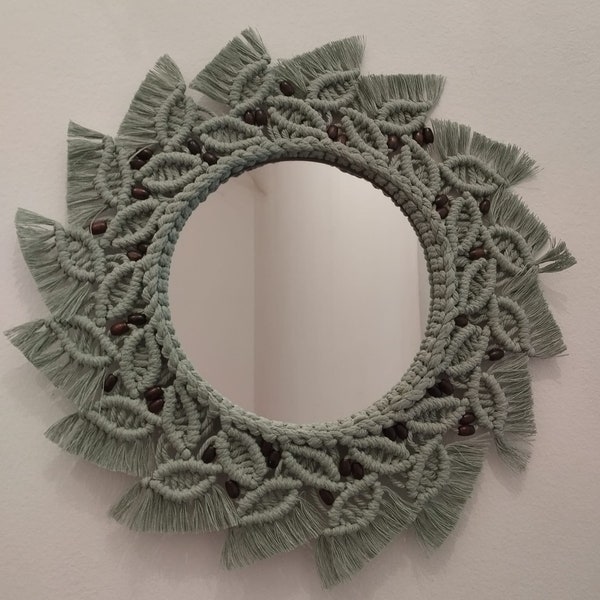 Miroir macramé