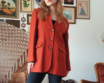 Vintage 80s Checkered Wool Blazer by Liberté | Spring Jacket | Ghost Woman Vintage | French Style