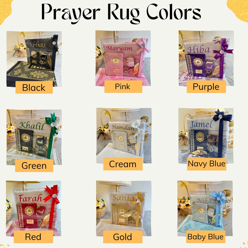 Personalized Prayer Mat Quran Tasbih Gift Set Prayer Mat Etsy
