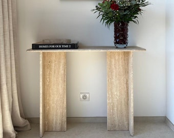 Travertine console raw or polished travertine design console