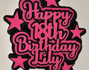 Neon Personalised Cake Topper