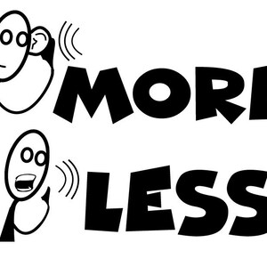 Diseño gráfico de camiseta con el mensaje &quot;Escucha más, habla menos&quot;. Descarga instantánea / svg, eps, ai