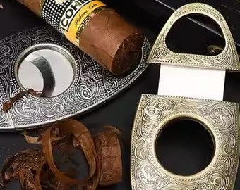 Cigar Cutter Premium Vintage Embossed Cigar Cutter Tool Cigar Accessory Gift for Men Cigar Lover Groomsmen Gift
