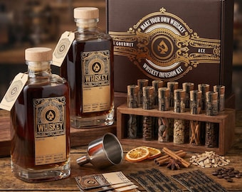 Whiskey Infusion Kit – 12 Botanicals Bourbon Flavor Crafting Set Home Bar