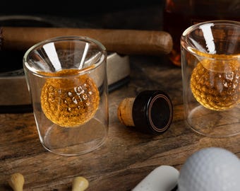 Golf Ball Shot Glasses – Unique Drinkware for Golfers, Bar Cart Gift