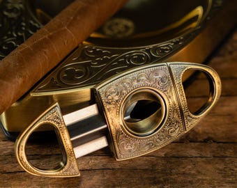 Cigar Cutter – Premium V Cutter, Super Sharp Steel Luxury  Groomsmen Gift, Gift for Him