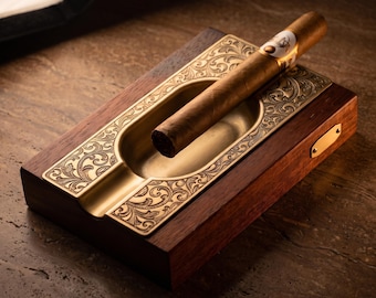 Cigar Ashtray Retro Vintage Design, Home Bar  Man Cave Decor Cigar Accessory Luxury Smoking Accessory Gift for Dad Groomsmen Gift for Men
