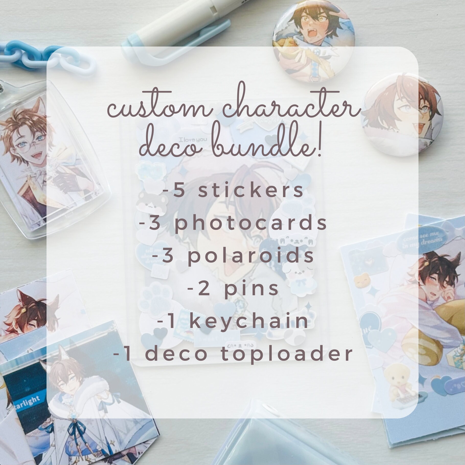 Code Deco Character Custom Character Deco Bundle Includes Stickers, Prints, Pins, Keychains ...