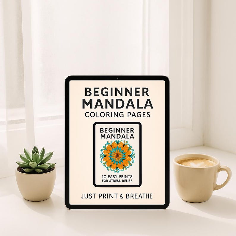 Beginner Mandala Coloring Pages PDF – 20 Easy Prints for Stress Relief ...