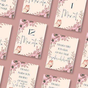 Lot de cartes d'étapes pour bébé PDF – 26 cartes à télécharger et à imprimer De beaux souvenirs de bébé
