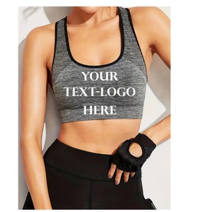 Buy Personalized Sports Bra Custom Bra Customize With Your Photo Logo  Graphic Custom Text Quote Self Gift Online in India 