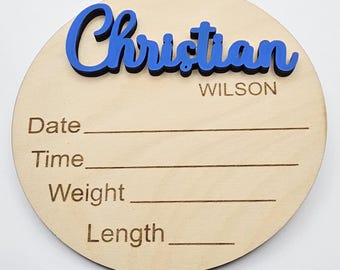 Birth Announcement Sign for Hospital, Name Plate Announcement, Newborn Sign for Boy, Baby Announcement Name Sign for Hospital, Newborn Gift