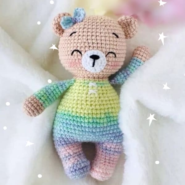 Amigurumi Sleeping Teddy, CROCHET PATTERN - amigurumi crochet pattern perfect Handmade gift , Birthday Gift , baby shower , kids toy