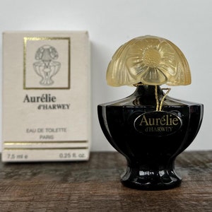 vintage Aurélie d&#39;Harwey Riachi eau de toilette miniature en coffret | 7,5 ml | 0,25 once liquide onces | Années 80