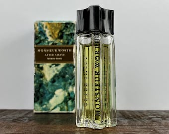 Vintage Monsieur Worth After Shave Miniature Boxed | 7 ml | 0.25 fl. oz. | 1969