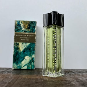 Miniatures après-rasage Monsieur Worth vintage en boîte | 7 ml | 0,25 once liquide onces | 1969
