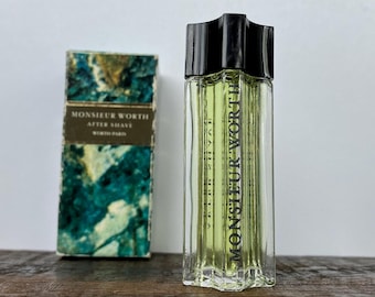 Vintage Monsieur Worth After Shave Miniature Boxed | 7 ml | 0.25 fl. oz. | 1969