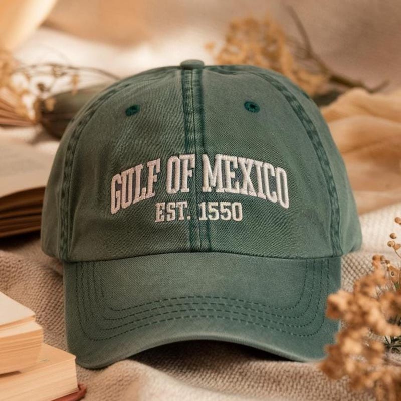 Gulf Of Mexico Embroidered Hat, Baseball Caps, Gulf Coast Washed Hat, American Gulf Of Mexico Hat, Politics Cap