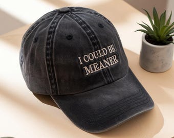 Embroidered "I Could Be Meaner" Baseball Cap, Sarcastic Women's Hat