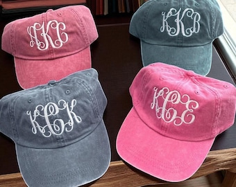 Monogram Embroidered Hat - Personalized Cotton Cap