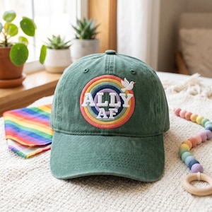 Embroidered Ally AF Hat, Equality Cap, LGBT Pride Hats, Pride Month Bisexual Queer Caps