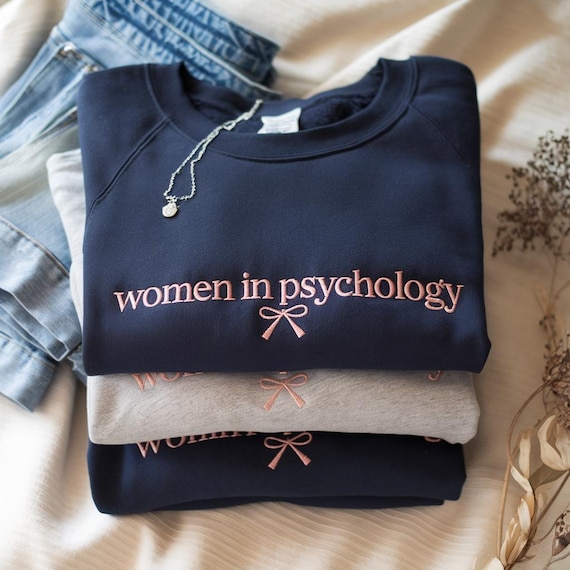 Women in Psychology Sweatshirt: Embroidered Crewneck, Psych Student Gift
