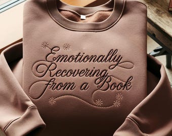 Embroidered Bookish Sweatshirt, Funny Book Lover Crewneck