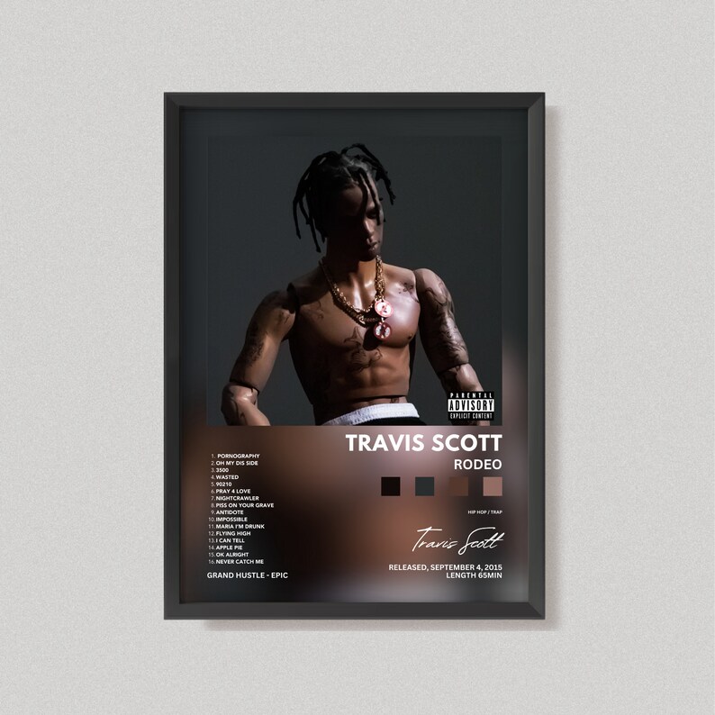 Travis Scott Poster Set – 3-teilige Leinwanddrucke Mit Album-Motiven | Wanddekoration Für Musikfans