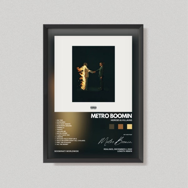 Metro Boomin 'Helden & Schurken' | Album Cover Poster | Album Cover Wandkunst | Hochwertige Poster | Größen in A4, A3, A2